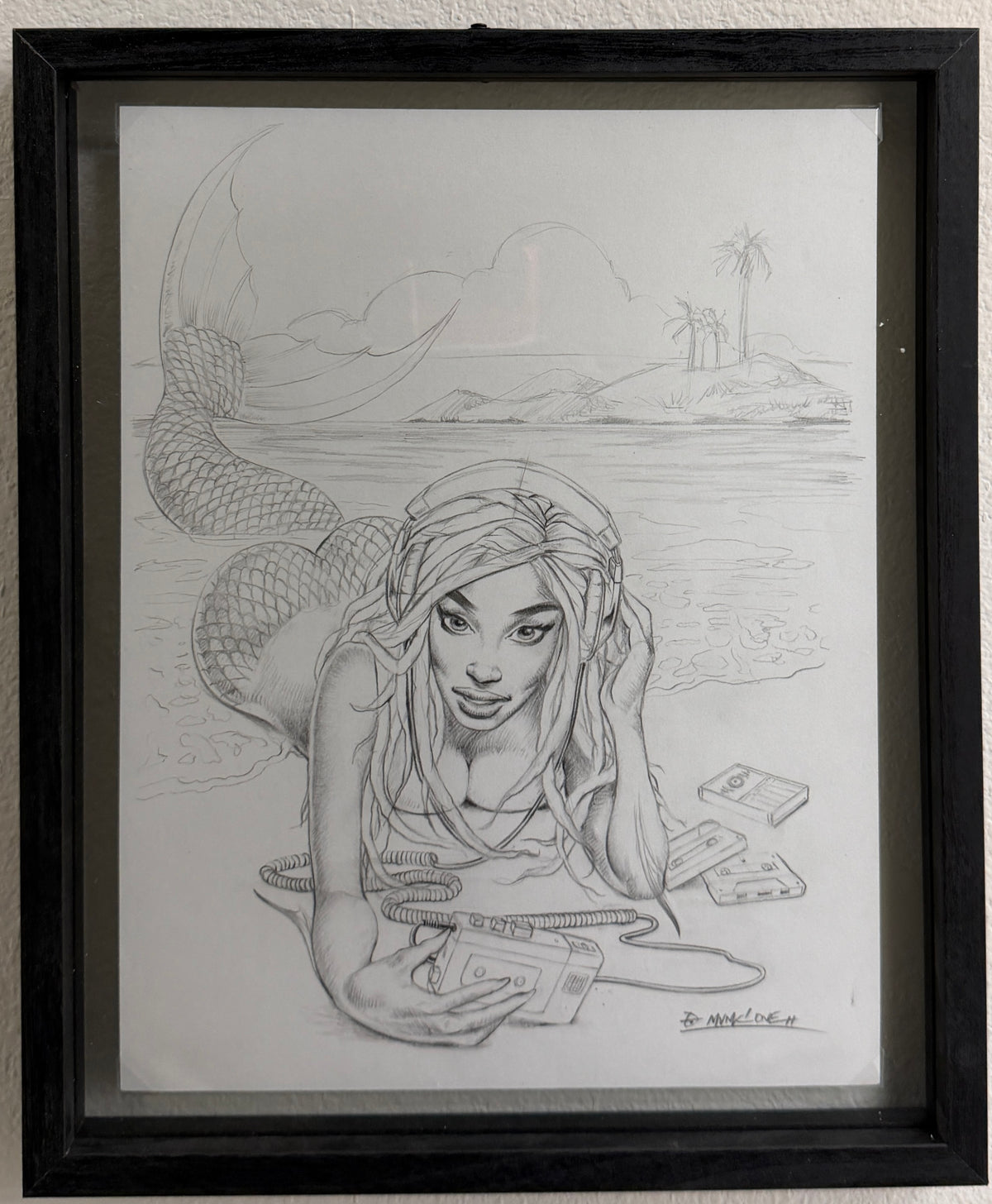 MUNK ONE "MERMAID PENCILS" Original Framed Artwork