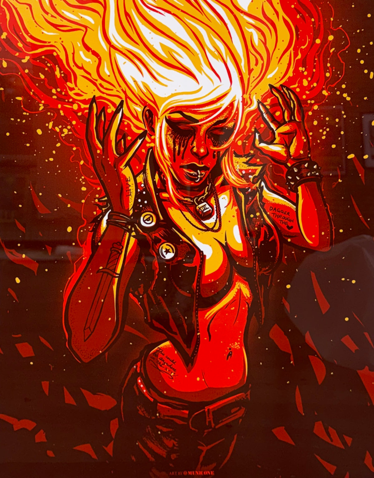 MUNK ONE "GIRL ON FIRE" METAL PRINT