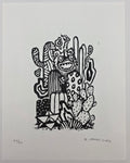 MUNK ONE "MAGICAL THINKING BEASTIE" LINO CUT PRINT