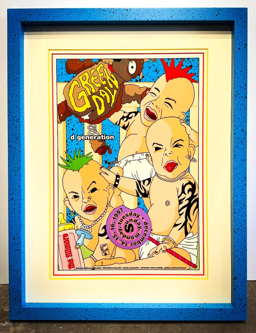 Custom Framed F308 Green Day, Gregg Gordon - December 14-16, 1997 - Fillmore Print