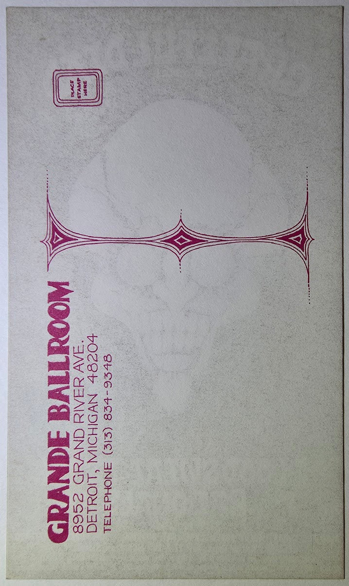 The Grateful Dead, Blood, Sweat & Tears, Rationals, The Grande Ballroom by Donnie Dope - November 29-30, 1968 - Vintage Postcard