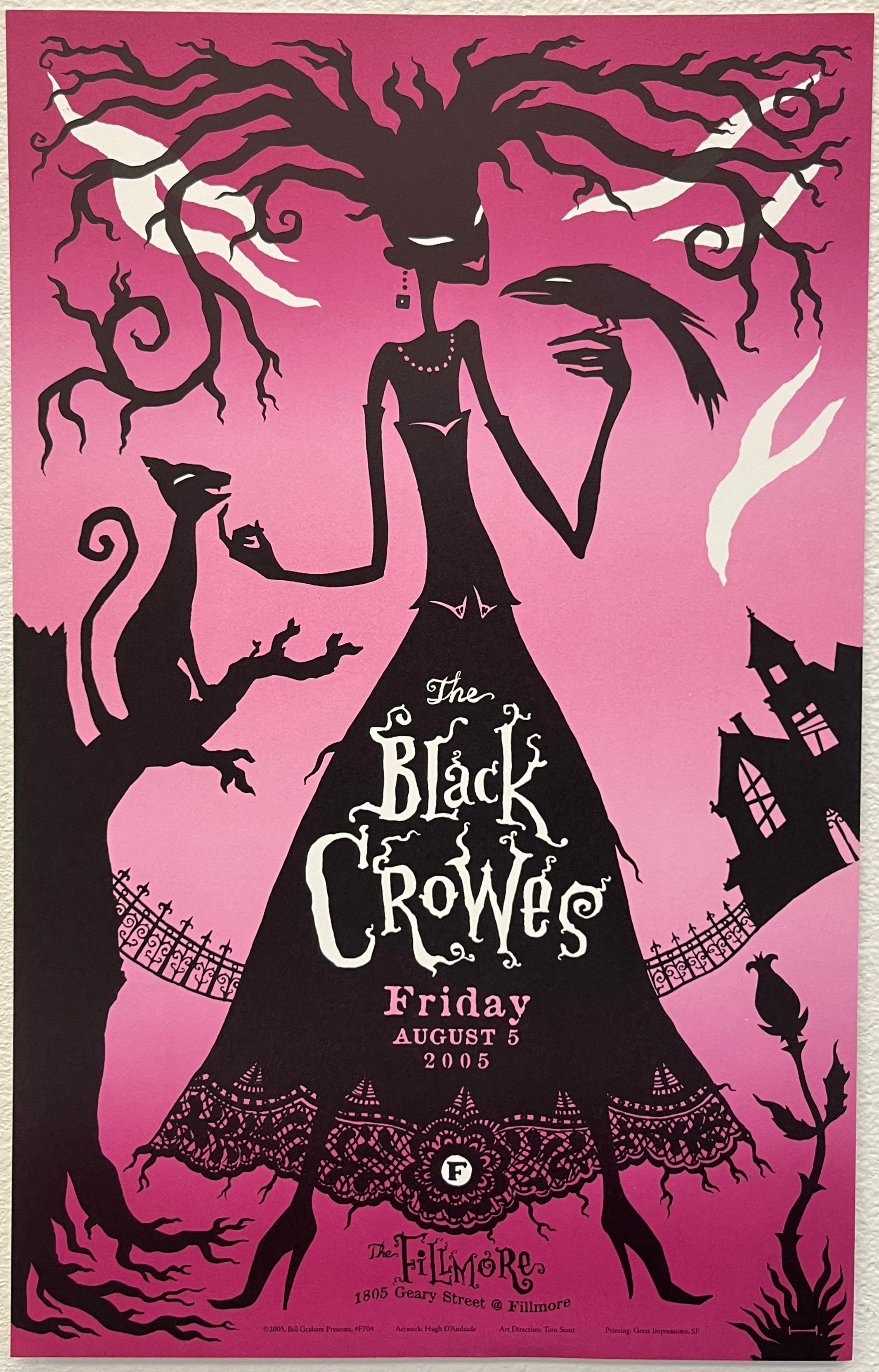 F704 The Black Crowes, The Fillmore by Hugh D'Andrade - August 5, 2005 - San Francisco, Fillmore Gig Print