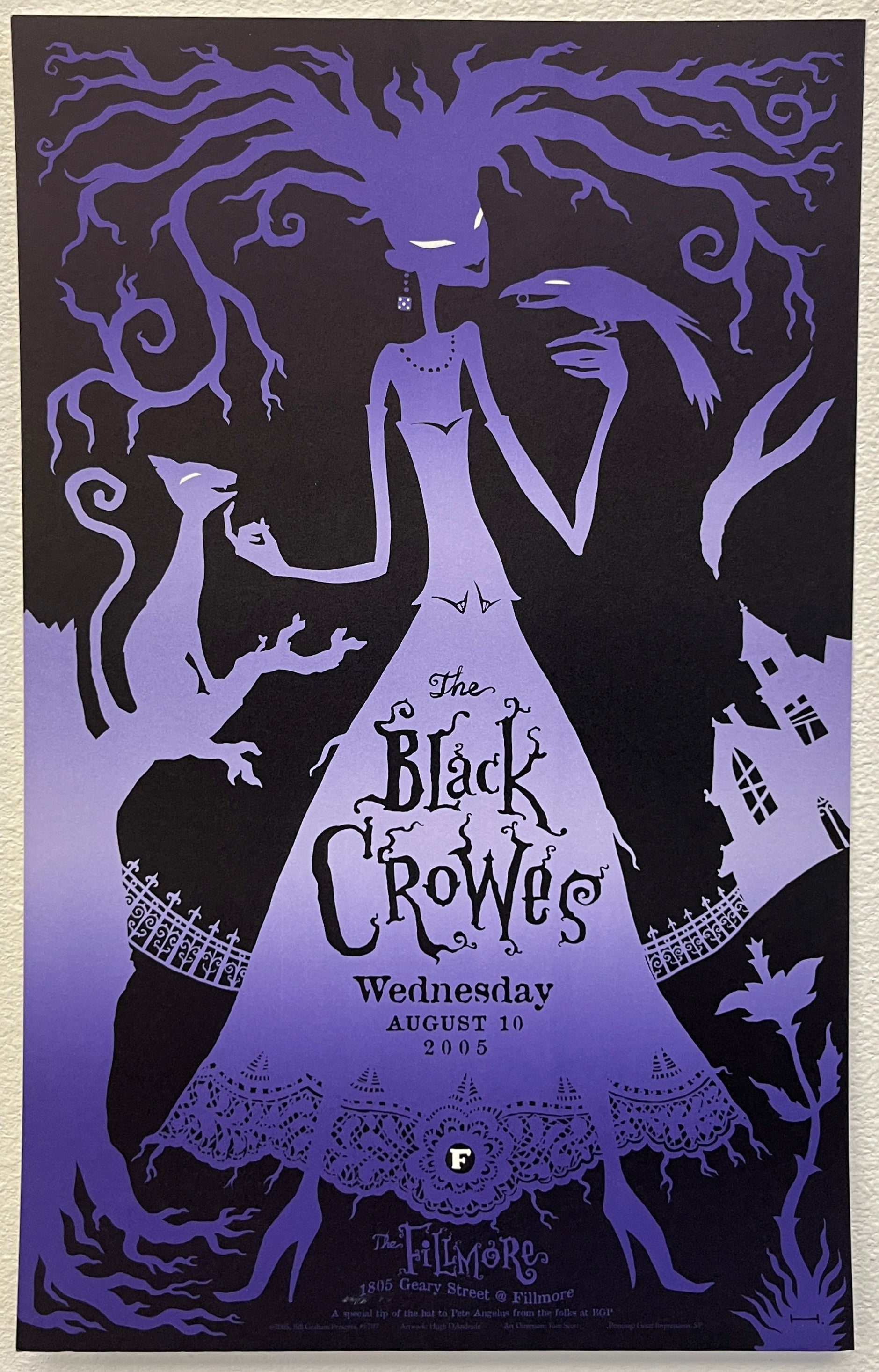 F708 The Black Crowes, The Fillmore by Hugh D'Andrade - August 9, 2005 - San Francisco, Fillmore Gig Print