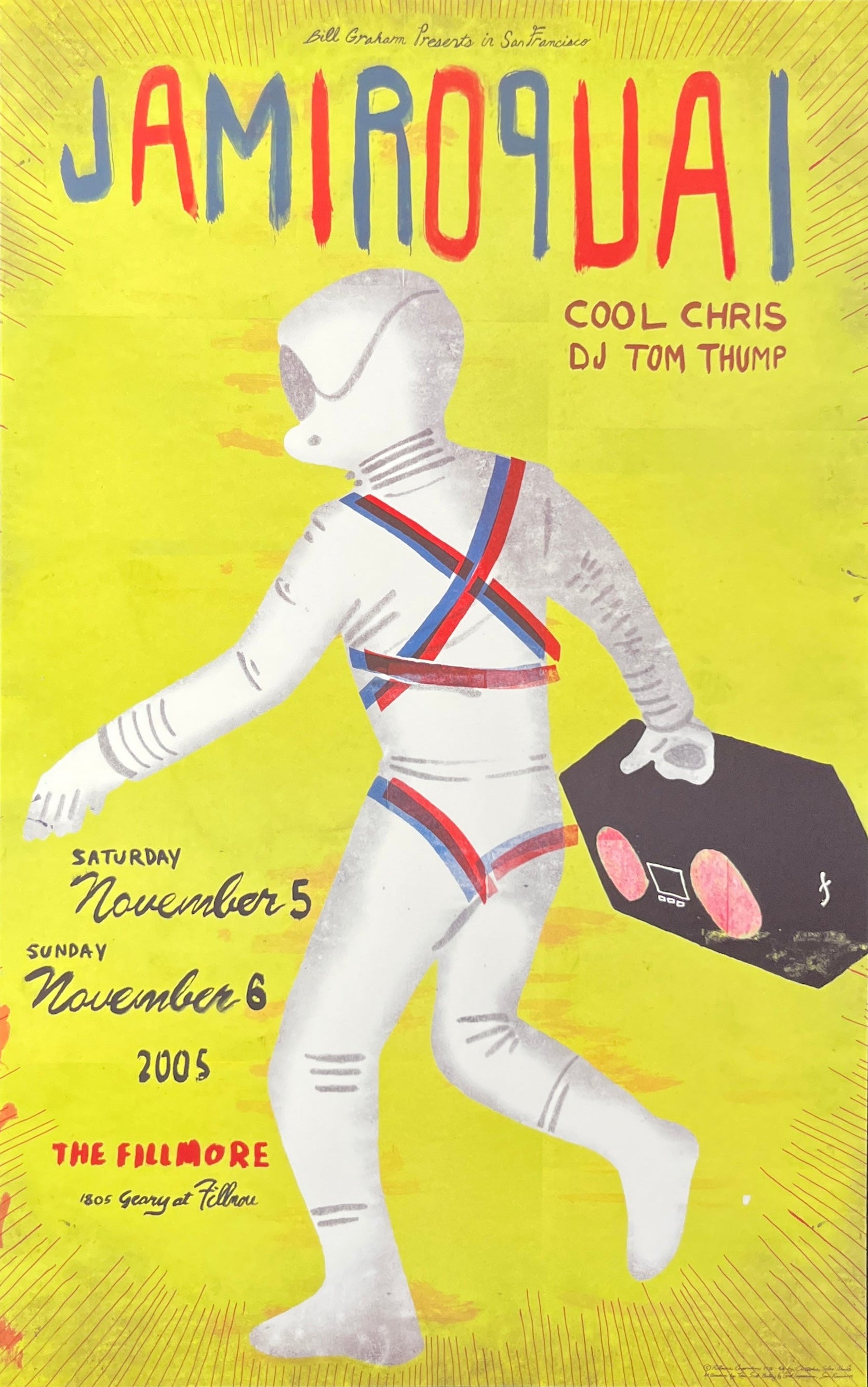 F725 Jamiroquai, Cool Chris, The Fillmore by Christopher Silas Neal - November 5-6, 2005 - San Francisco, Fillmore Gig Print