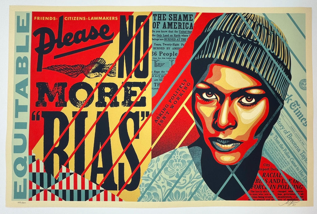 J509 Shepard Fairey "No More Bias" Print