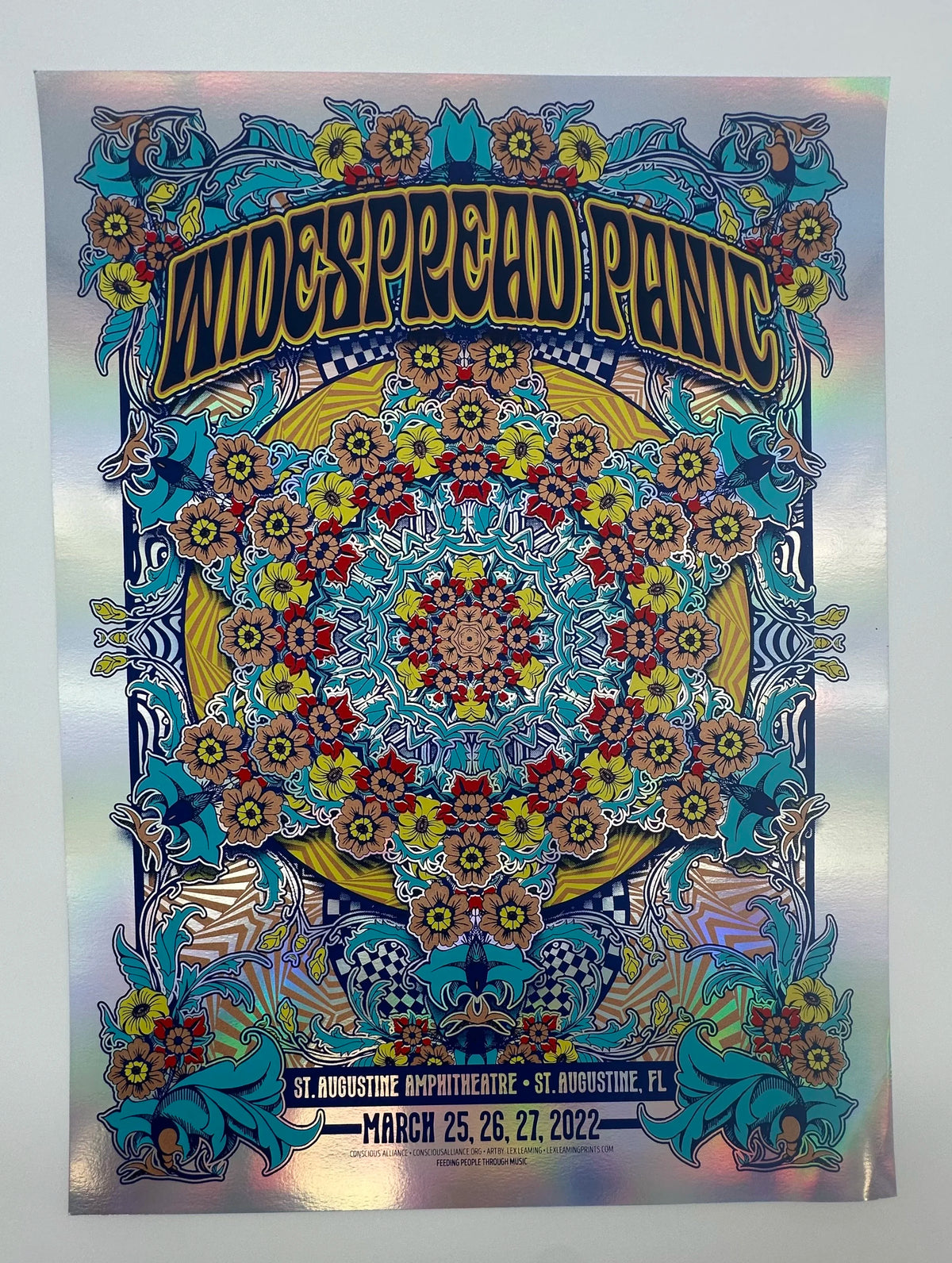 J93 "Widespread Panic St Augustine Amphitheatre" St Augustine, FL, Alex Leaming Foil Variant Print
