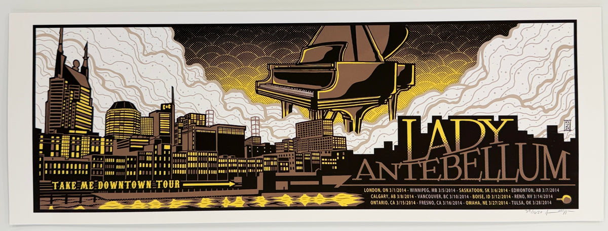 MAZZA "Lady Antebellum - Brown Piano - March Tour" 2014 Print