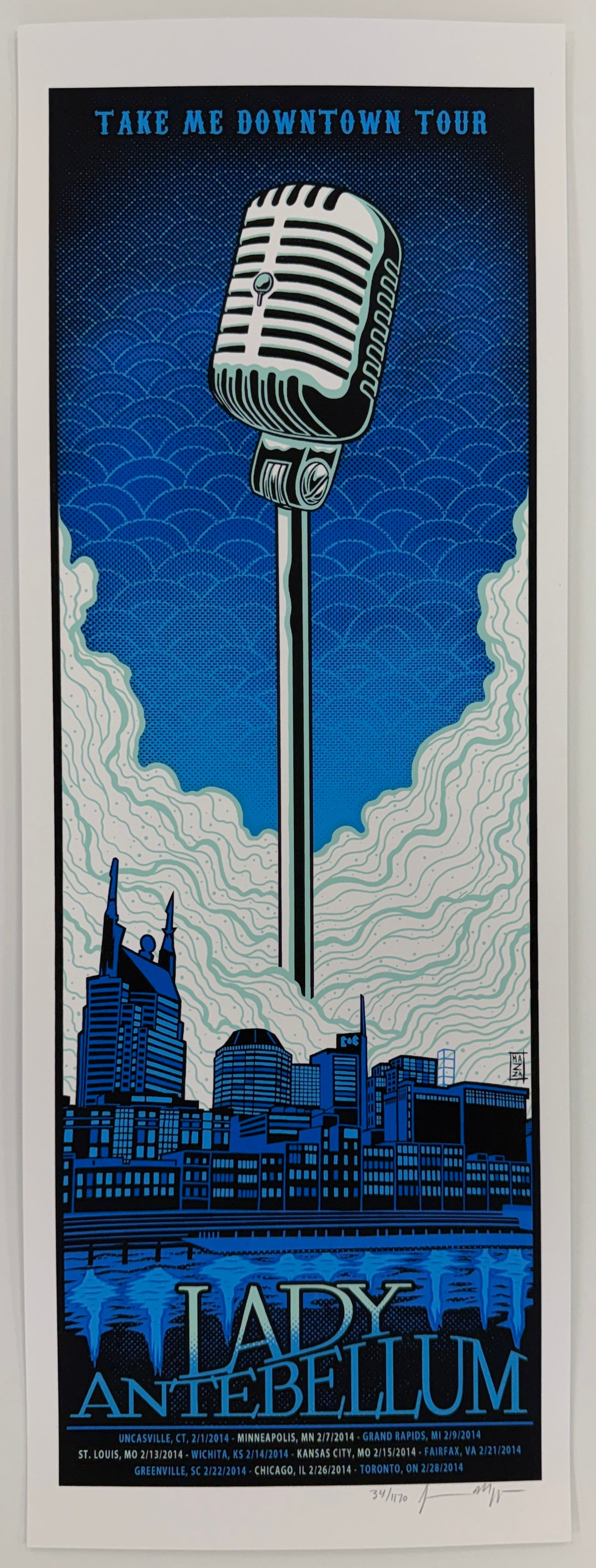 MAZZA "Lady Antebellum - Blue Mic - February Tour" 2014 Print