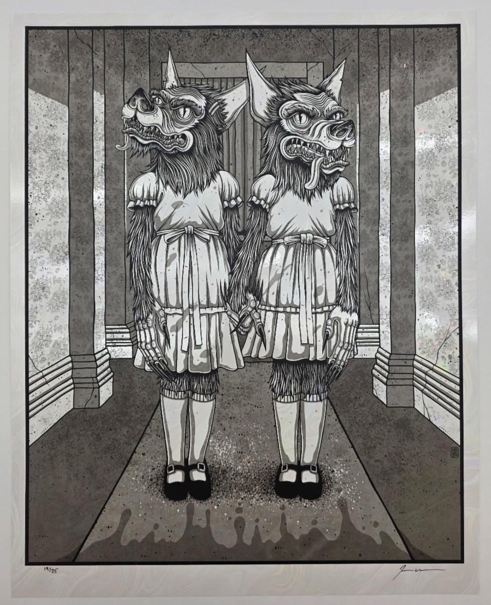MAZZA "Wolf Twins - Art Print" 2025 White Swirl Print