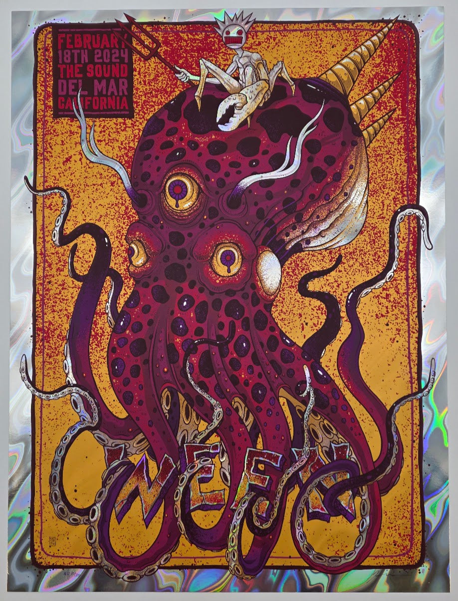 MAZZA "Ween - Octopus - Del Mar" 2024 Foil Print