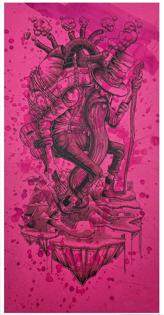 MAZZA "Under Repair" Razzleberry Splatter Screen Print