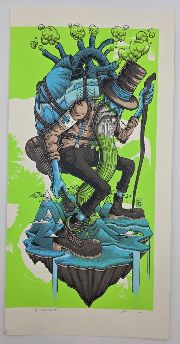 MAZZA "Under Repair" Test Print - Lime Green