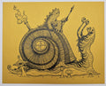 MAZZA "Snail Rider" Gold Letterpress Print