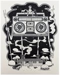 MAZZA "80s Kid" Cream Letterpress Print