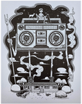 MAZZA "80s Kid" Light Blue Letterpress Print