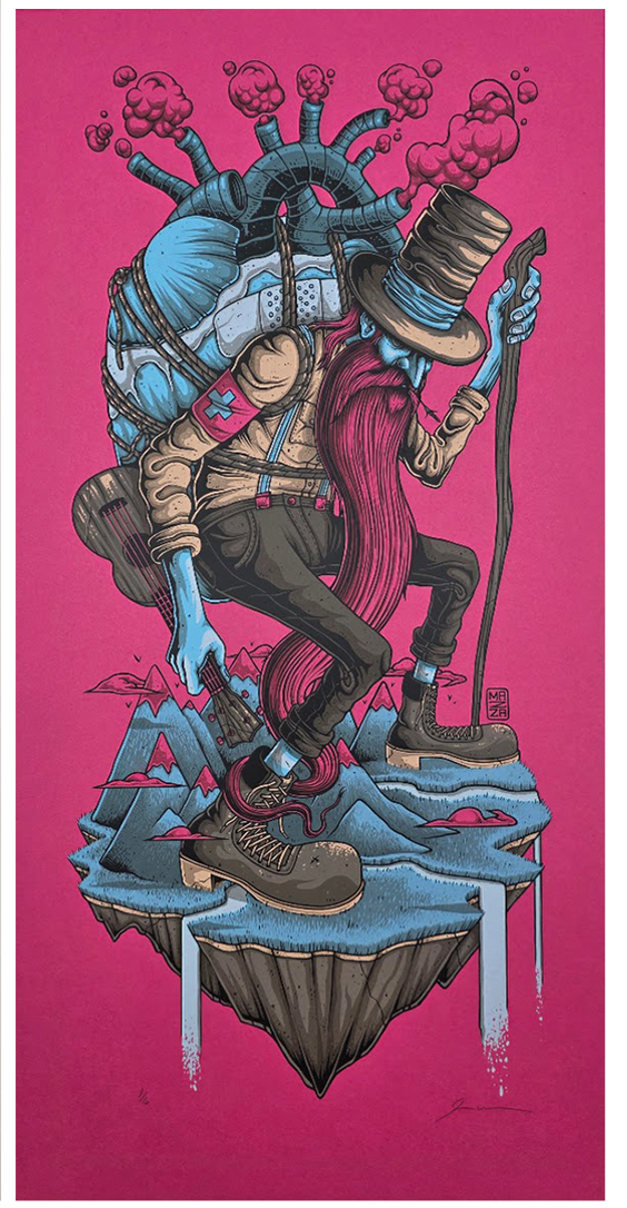 MAZZA "Under Repair" Razzleberry Screen Print