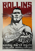 EMEK 1998 Henry Rollins Spoken Word poster, UC Ballroom Missoula Montana: Rollins with crossed tattooed arms, signed artist proof
