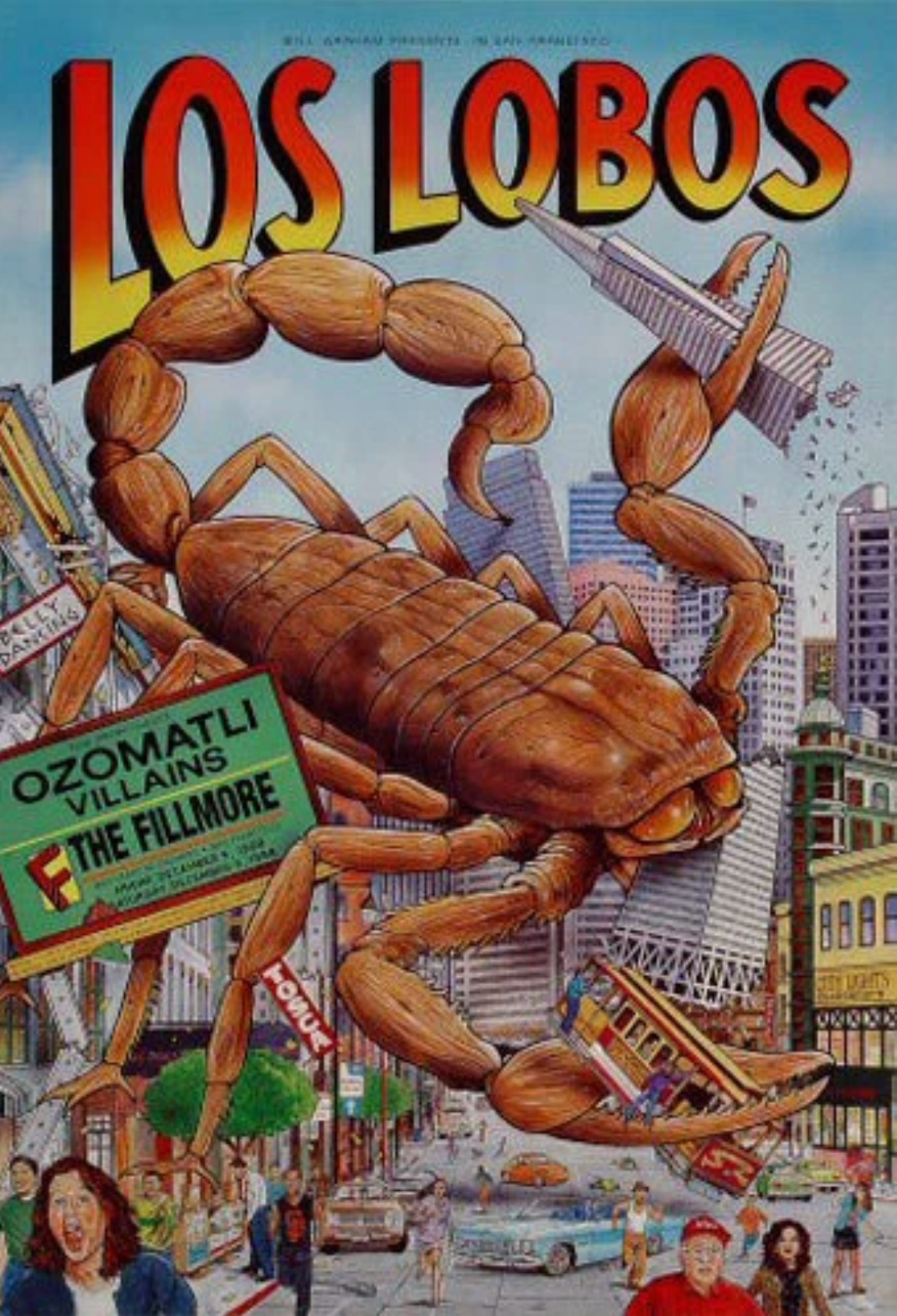 F354 Los Lobos, Ozomatli, The Fillmore by Harry Rossit - December 4-5, 1998 - San Francisco, Fillmore Gig Print