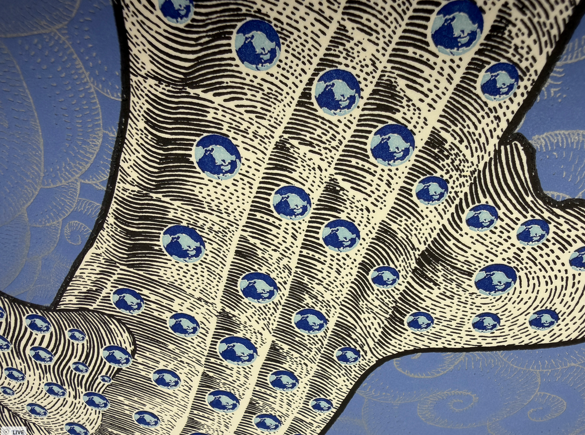 EMEK "Whaleshark" Grey Letterpress Print