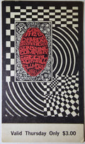 Chambers Brothers, The Sunshine Company, Siegel Schwall Band, The Fillmore by Bonnie MacLean - January 11, 1968 - Vintage Concert Ticket