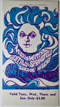 Muddy Waters, Buffalo Springfield, Richie Havens, The Fillmore by Bonnie MacLean - August 1-3 & 6, 1967 - Vintage Concert Ticket