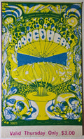 Canned Heat, Gordon Lightfoot, Cold Blood, The Fillmore by Lee Conklin - October 3, 1968 - Vintage Concert Ticket