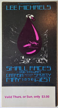 Lee Michaels, The Small Faces, Rod Stewart, Catfish, Shorty, The Fillmore by David Singer - May 7 & 10, 1970 - Vintage Concert Ticket