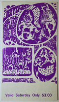 Jefferson Airplane, The Charlatans, Blue Cheer, The Fillmore by Bonnie MacLean, Herb Greene - October 14, 1967 - Vintage Concert Ticket
