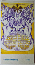 Electric Flag, Buddy Guy, Freddie King, Blue Cheer, Ike & Tina Turner, The Fillmore by Lee Conklin - July 12, 1968 - Vintage Concert Ticket