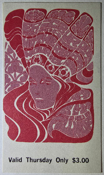 Eric Burdon & The Animals, Mother Earth, Hour Glass, The Fillmore by Bonnie MacLean - October 19, 1967 - Vintage Concert Ticket