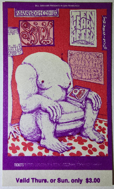 Vintage Ticket Bundle - 3 Night Run - Ten Years After, Spirit, Country Weather West by Lee Conklin - March 6-9, 1969 - The Fillmore