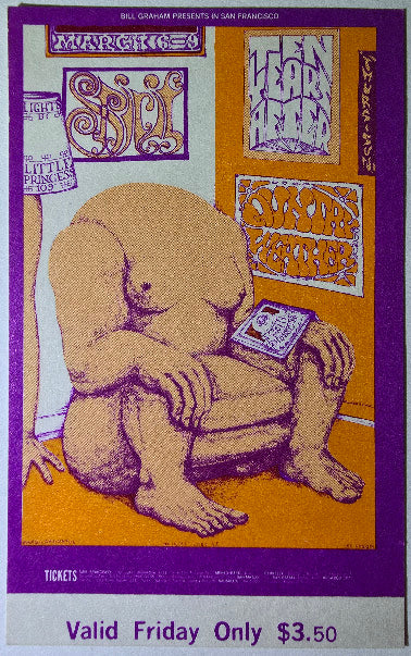 Vintage Ticket Bundle - 3 Night Run - Ten Years After, Spirit, Country Weather West by Lee Conklin - March 6-9, 1969 - The Fillmore
