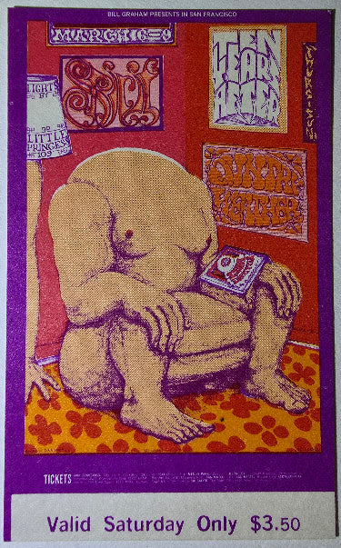 Vintage Ticket Bundle - 3 Night Run - Ten Years After, Spirit, Country Weather West by Lee Conklin - March 6-9, 1969 - The Fillmore