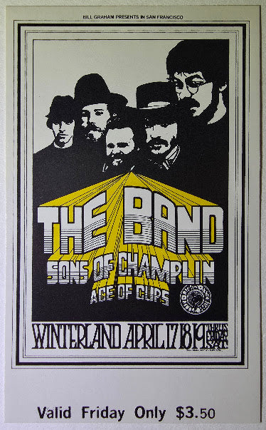 Vintage Ticket Bundle - 3 Night Run - The Band, Sons Of Champlin, Ace Of Cups by Randy Tuten - April 17-19,1969 - Winterland