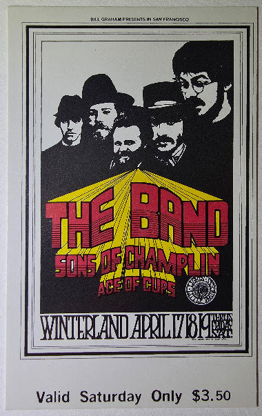 Vintage Ticket Bundle - 3 Night Run - The Band, Sons Of Champlin, Ace Of Cups by Randy Tuten - April 17-19,1969 - Winterland