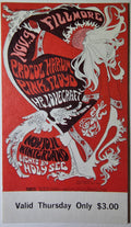 Pink Floyd, Procol Harum, H.P. Lovecraft, The Fillmore by Nicholas Kouninos - November 9, 1967 - Vintage Concert Ticket