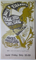 Pink Floyd, Procol Harum, H.P. Lovecraft, The Fillmore by Nicholas Kouninos - November 10, 1967 - Vintage Concert Ticket