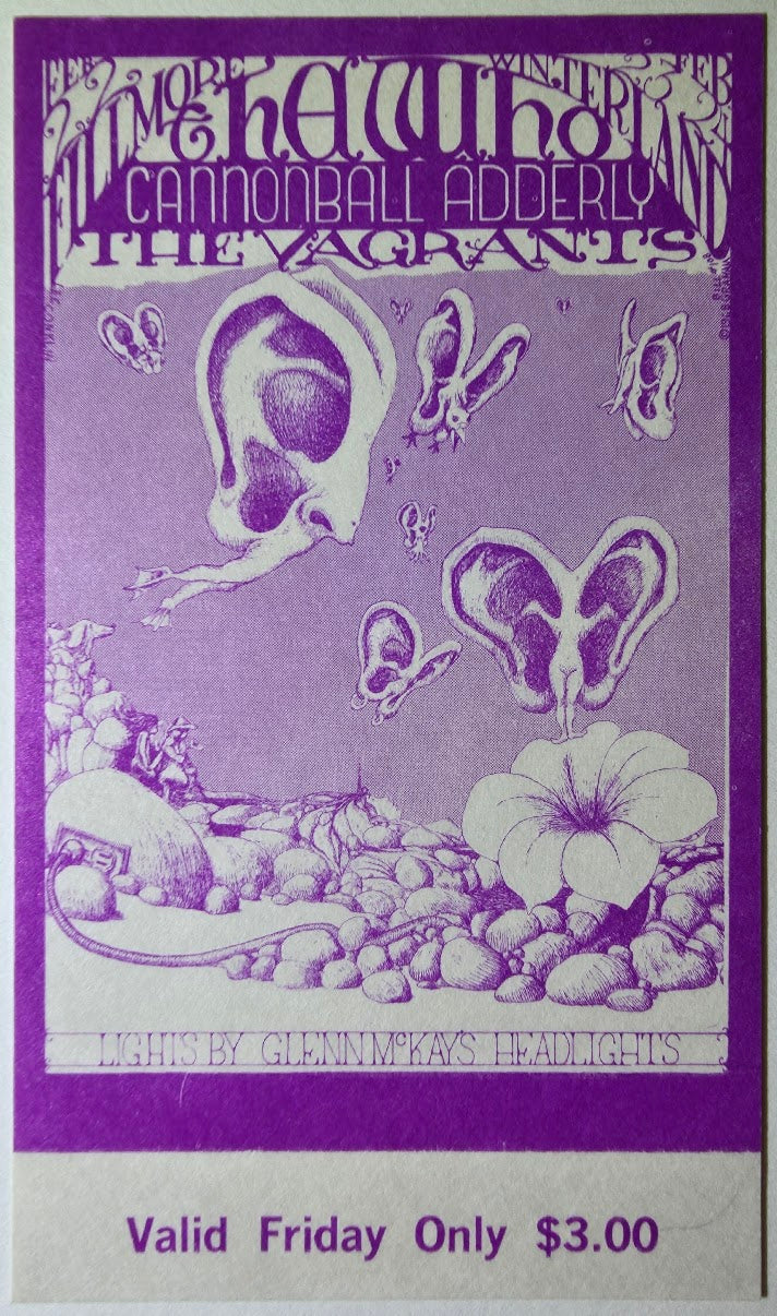Vintage Ticket Bundle - 3 Night Run - Big Brother & The Holding Co, Electric Flag, The Youngbloods by Jack Hatfield, Louis Sozzi - February 22-24, 1968 - The Fillmore