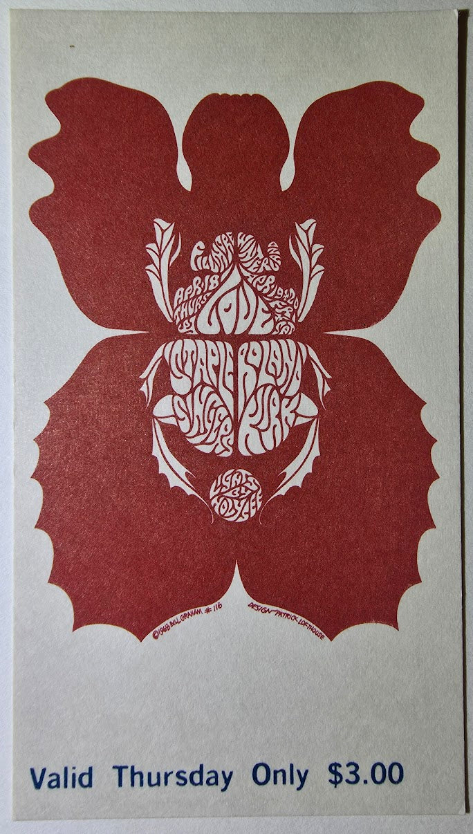 Vintage Ticket Bundle - 3 Night Run - Love, The Staple Singers, Rahsaan Roland Kirk by Patrick Lofthouse - April 18-20, 1968 - The Fillmore