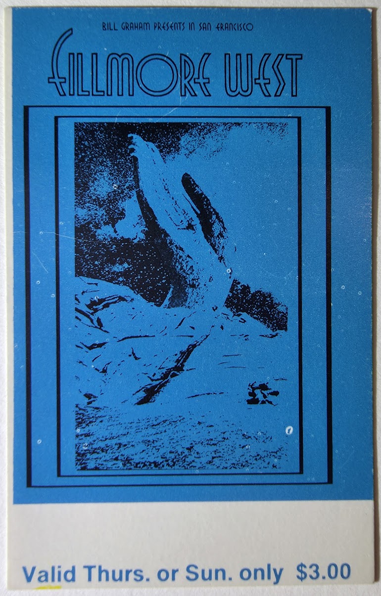 Canned Heat, Preservation Hall Jazz Band, Everly Brothers, Sons Of Champlin, The Fillmore by David Singer - July 31 & August 2, 1969 - Vintage Concert Ticket