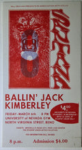Santana, Ballin' Jack, Kimberley, University Of Nevada by Lee Conklin - March 6, 1970 - Vintage Concert Ticket - Red Version