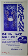 Santana, Ballin' Jack, Kimberley, University Of Nevada by Lee Conklin - March 6, 1970 - Vintage Concert Ticket - Blue ED