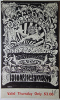 Jefferson Airplane, Ballet Afro-Haiti, A.B. Skhy, The Fillmore by Lee Conklin - October 24, 1968 - Vintage Concert Ticket
