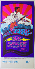Chuck Berry, The Loading Zone, Aum, The Fillmore by Greg Irons - September 26, 1969 - Vintage Concert Ticket