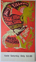 Pink Floyd, Procol Harum, H.P. Lovecraft, The Fillmore by Nicholas Kouninos - November 11, 1967 - Vintage Concert Ticket