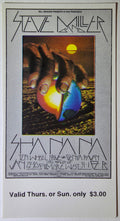 Steve Miller Band, Sha Na Na, Ten Wheel Drive, The Fillmore by David Singer - January 29, 1970 - Vintage Concert Ticket
