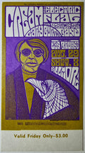Cream, Electric Flag, Gary Burton, The Fillmore by Jim Blasfield - September 2, 1967 - Vintage Concert Ticket