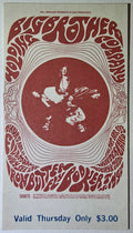 Big Brother & The Holding Co, Iron Butterfly, Booker T. & The MG's, The Fillmore by Patrick Lofthouse, Thomas Weir - April 11, 1968 - Vintage Concert Ticket