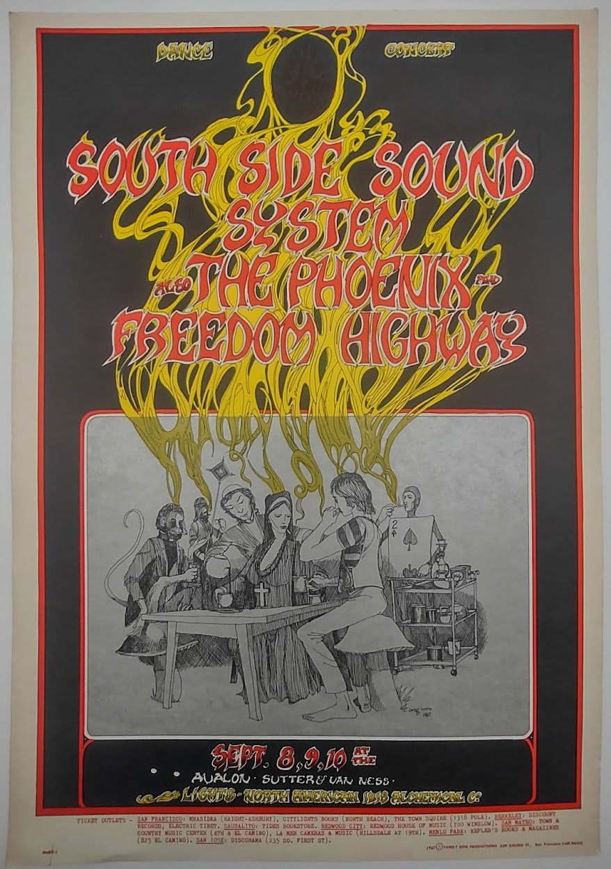 South Side Sound, The Avalon Ballroom by Greg Irons - September 8-9, 1967 - Family Dog Vintage Gig Print