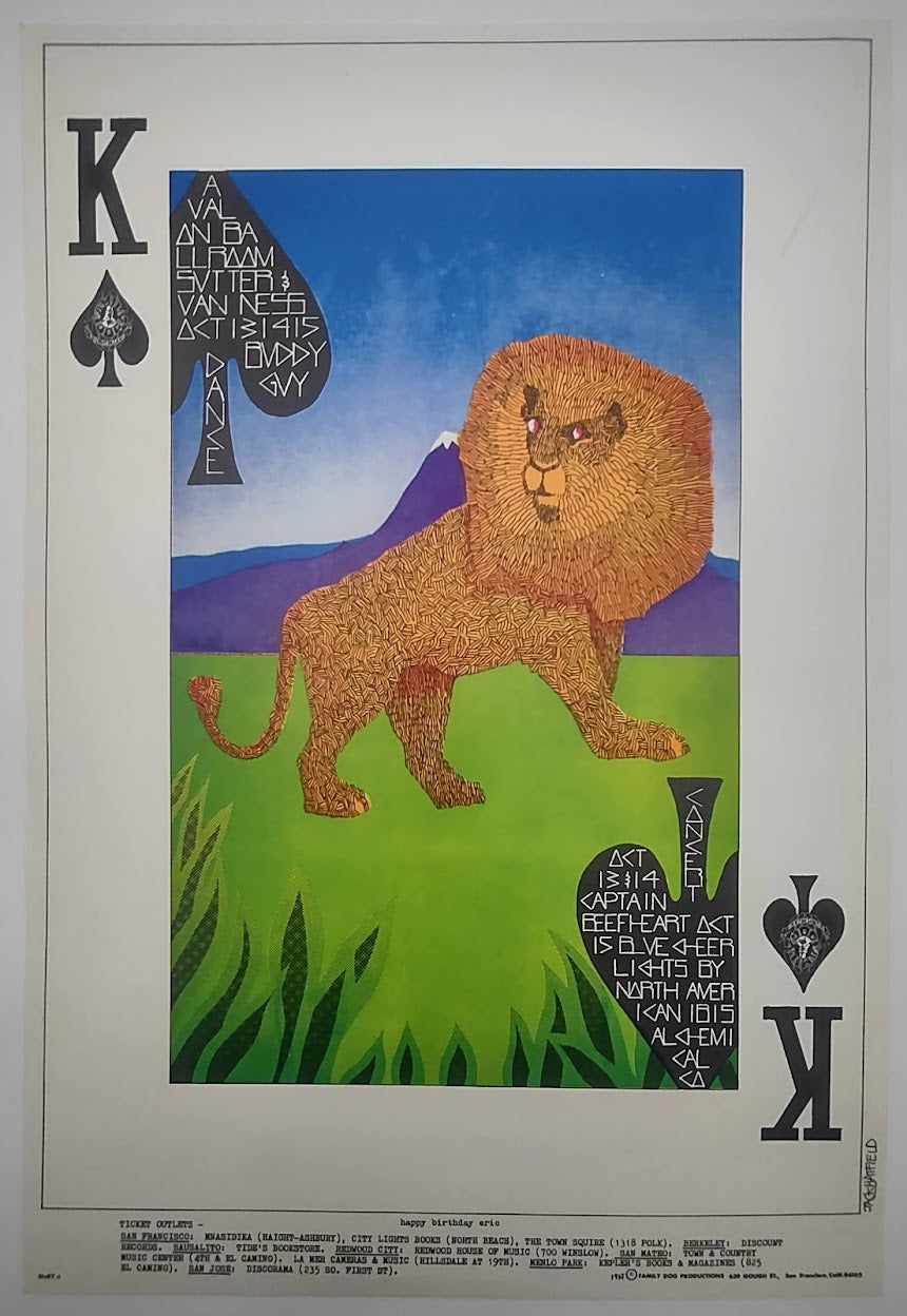 Buddy Guy, Captain Beefheart, Blue Cheer, The Avalon Ballroom by Jack Hatfield - October 13-14, 1967 - Family Dog Vintage Gig Print